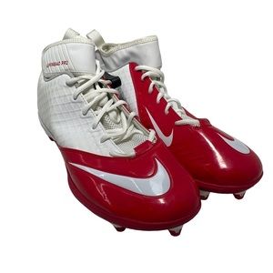 Nike Lunar Superbad Pro Red & White Football Cleats 511328-161